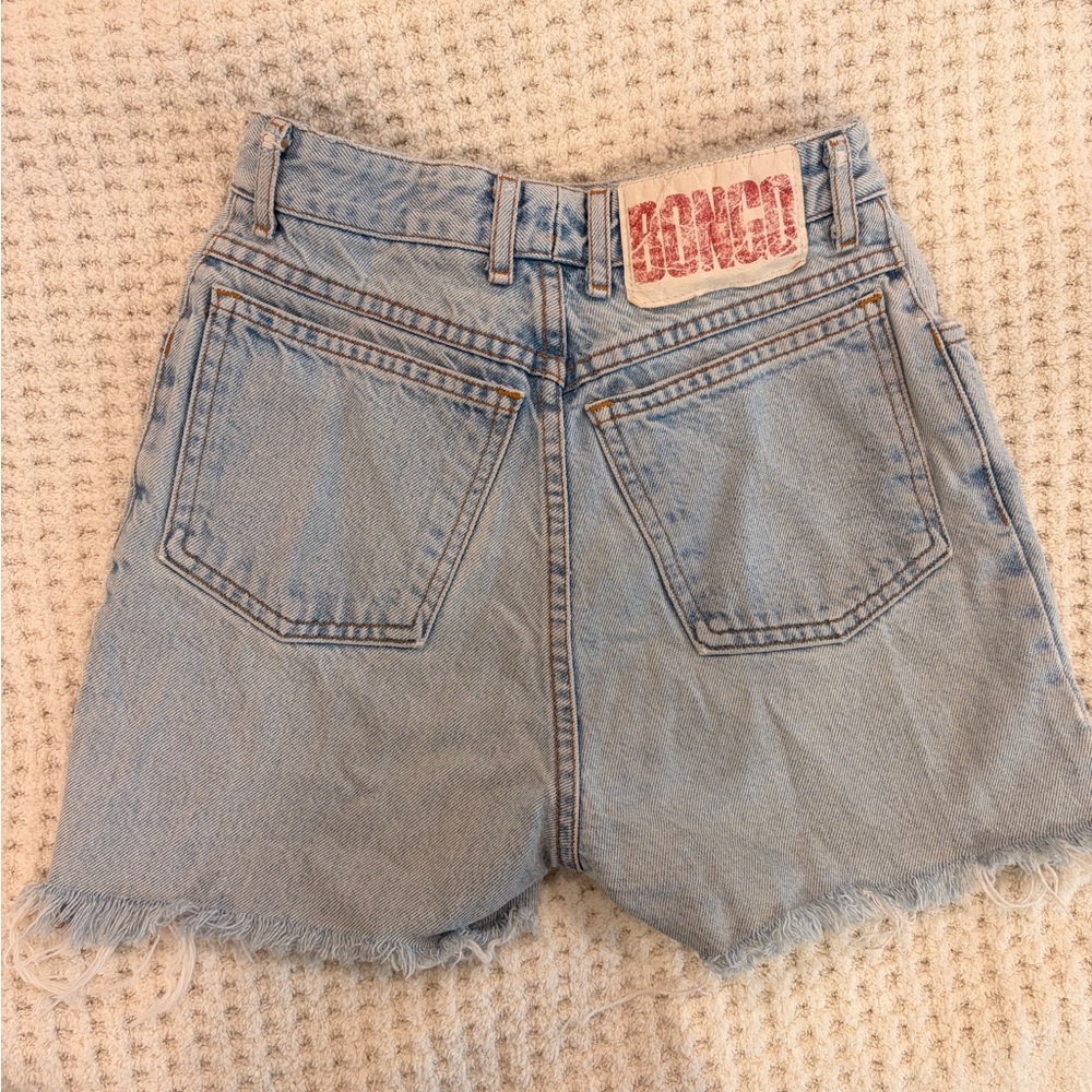 BONGO Light Wash High Waisted Denim Shorts